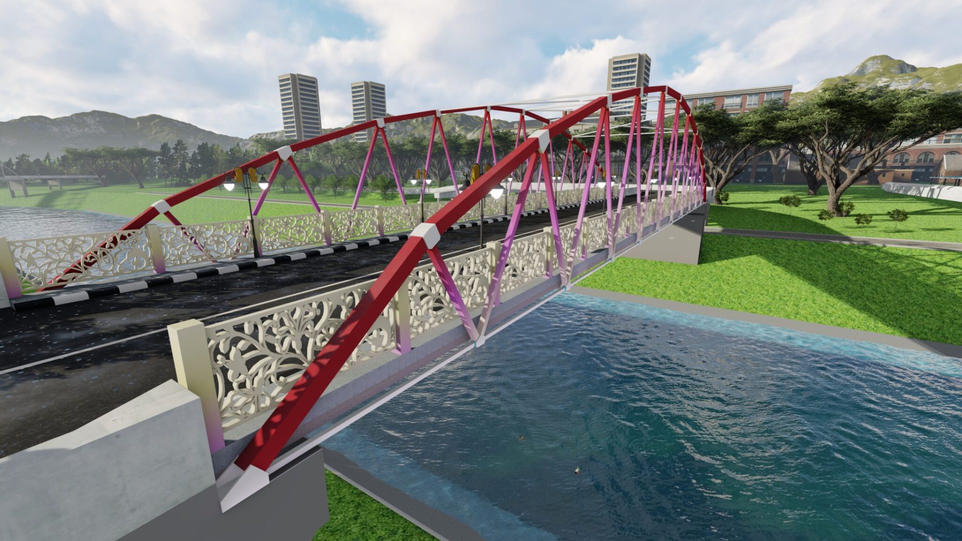 Desain Jembatan Gagasan Tim Alyura Yang Berhasil Meraih Medali Perunggu Pada Nanyang Technological University Ntu Bridge Design Competition 2024